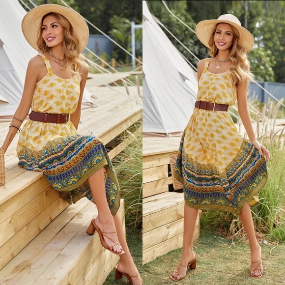 Boho floral print cami dress - Picture 3 of 4